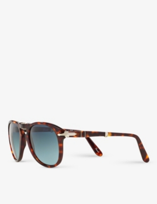 Shop Persol Men's Brown Po0714 Acetate Aviator Sunglasses