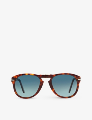 Shop Persol Men's Brown Po0714 Acetate Aviator Sunglasses