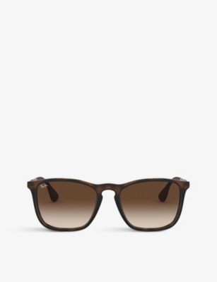 Ray Ban Ray-ban Womens Brown Chris Rb4187 Square-frame Rubber Sunglasses