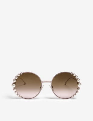 Fendi round sunglasses outlet with pearls