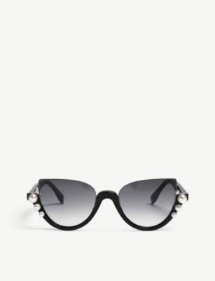 FENDI Ribbons and Pearls cat eye frame sunglasses Selfridges