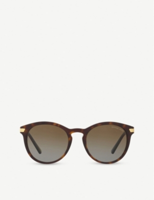 Shop Michael Kors Women's Brown Adrianna Mk2023 Metal And Acetate Butterfly-shape Sunglasses