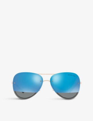 Michael Kors Womens Gold La Jolla Aviator-frame Sunglasses