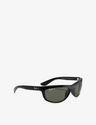 Ray Ban Womens Black Rb3546 Phantos-frame Metal Sunglasses