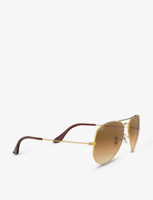 Ray Ban Ray-ban Womens Gold Rb3546 Phantos-frame Metal Sunglasses In Gold