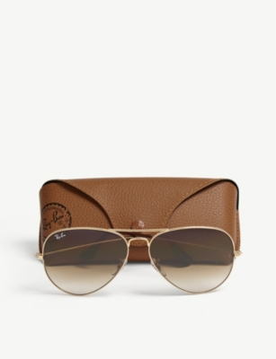 Ray Ban Gold Aviator Pilot Sunglasses In Gold