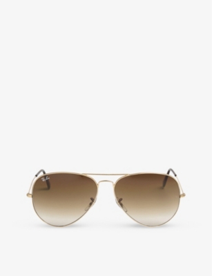 Ray Ban Gold Aviator Pilot Sunglasses