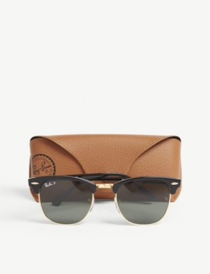 Ray Ban Rb3016 Clubmaster Square-frame Sunglasses In Black