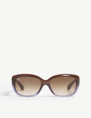 Ray Ban Rb4101 Jackie Ohh Rectangle-frame Sunglasses In Brown