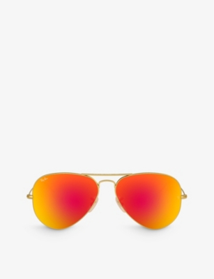 Ray-Ban Aviator Gold-Tone Sunglasses - Women - Gold Sunglasses