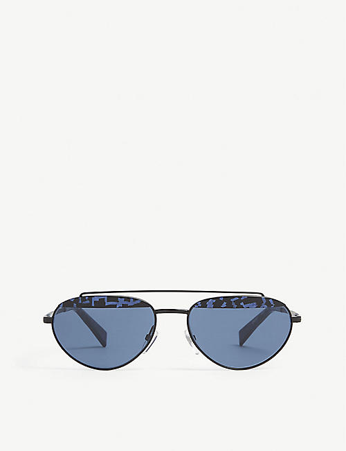 ALAIN MIKLI: Elicot patterned oval-frame sunglasses