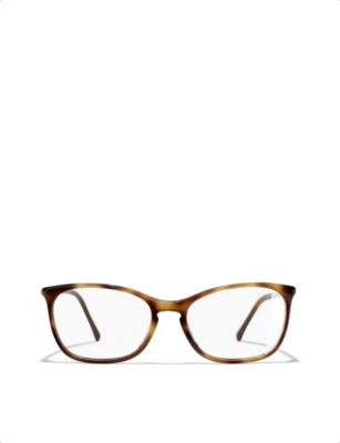 Chanel Chanel Tortoise Shell Style Brown Camellia Acetate Rectangular
