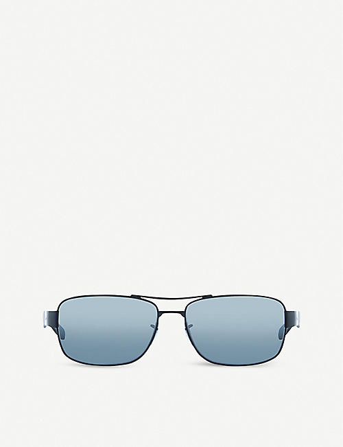RAY-BAN: RB3522 Matte black square sunglasses