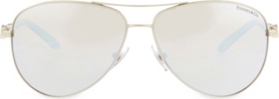 TIFFANY & CO: TF3049-B Gold-toned aviator sunglasses