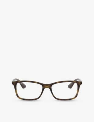 Shop Ray Ban Ray-ban Women's Brown Rb7047 Square-frame Havana Glasses