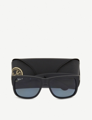 Ray Ban Ray-ban Mens Black Rb4165 Rectangle Sunglasses In Black