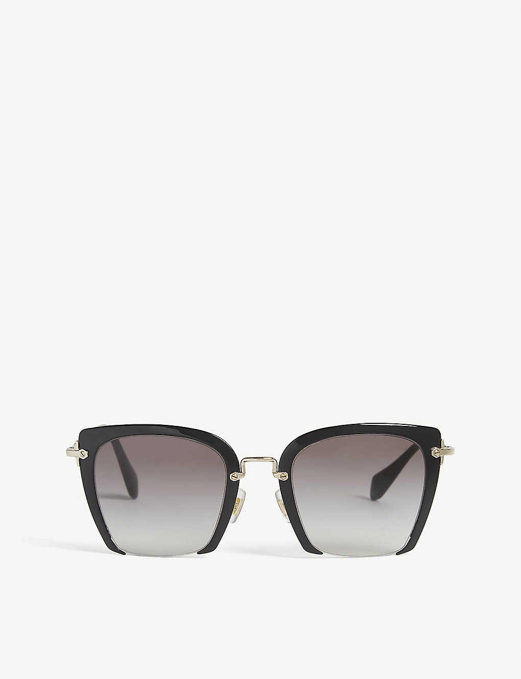 Miu Miu Womens Black Mu52rs Rasoir Square-frame Sunglasses