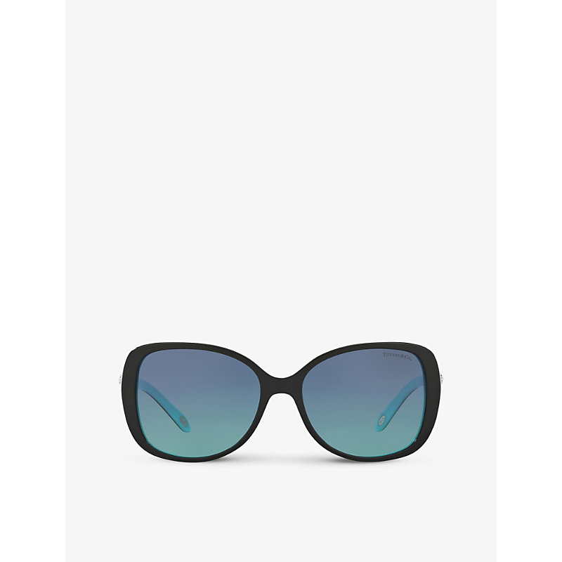 Shop Tiffany & Co Womens Black Tf4121b Square-frame Acetate Sunglasses