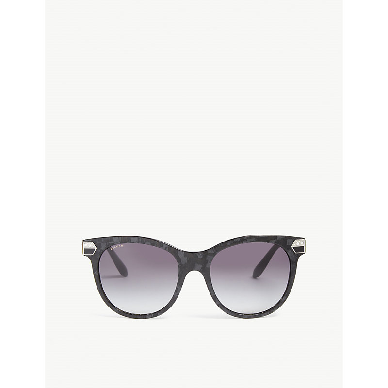 Bvlgari Womens Black Square Frame Sunglasses