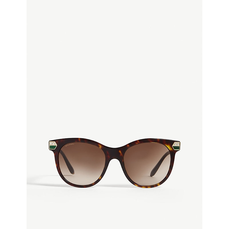 Bvlgari Womens Brown Bv8185b Havana Round-frame Sunglasses