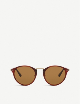 PERSOL: Po3166S round-frame tortoiseshell sunglasses