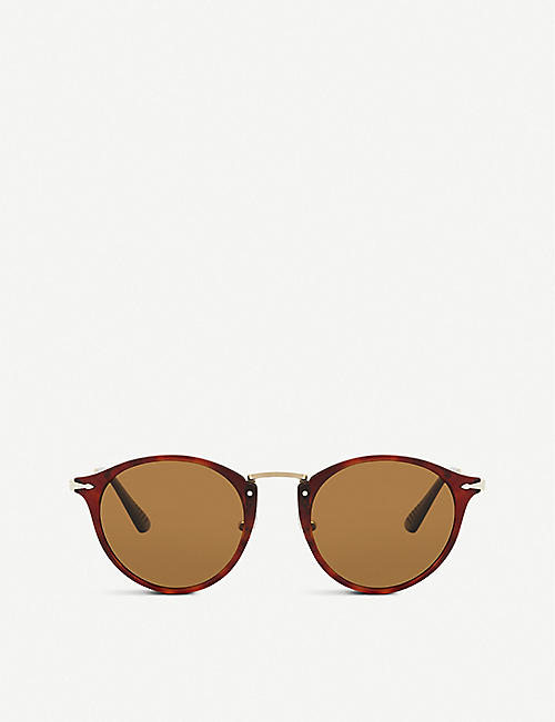 PERSOL: Po3166S round-frame tortoiseshell sunglasses