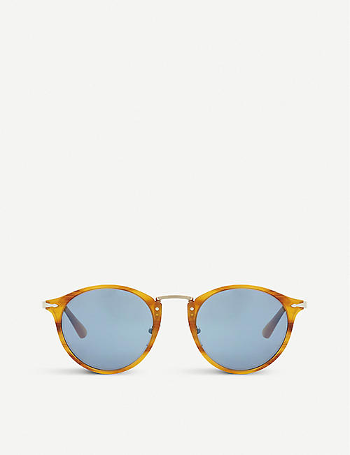 PERSOL: Po3166S round-frame tortoiseshell sunglasses