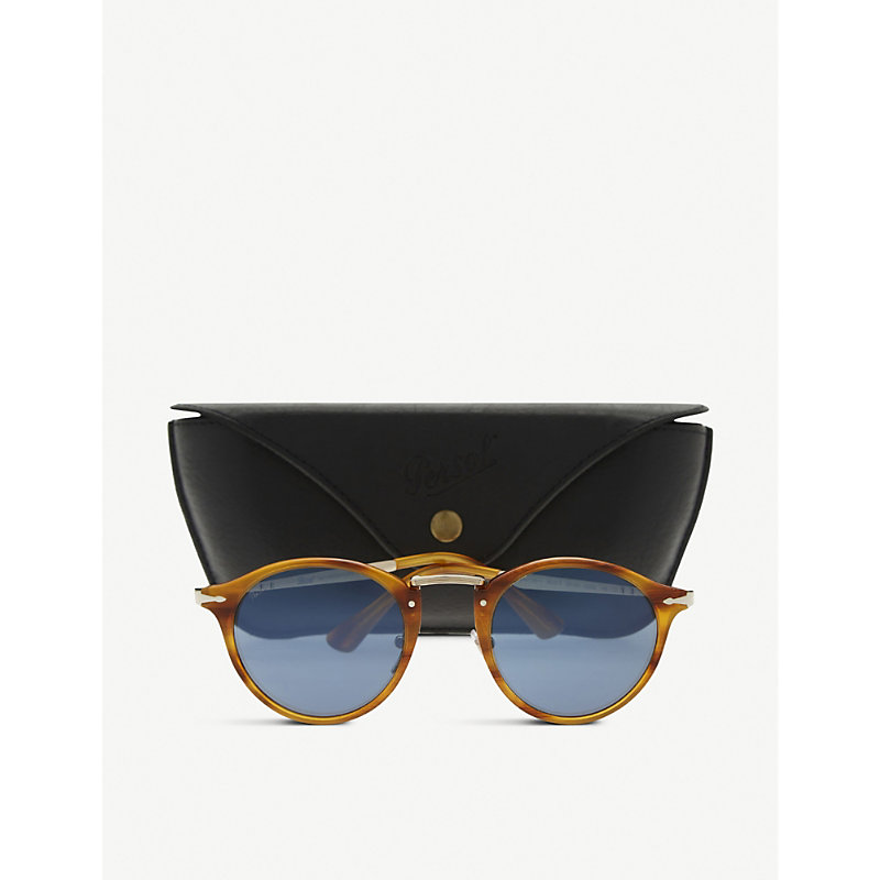 Shop Persol Women's Brown Po3166s Havana Phantos Round-frame Tortoiseshell Sunglasses