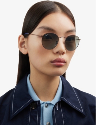 Ray Ban Rb3447 Phantos-frame Sunglasses In Gold