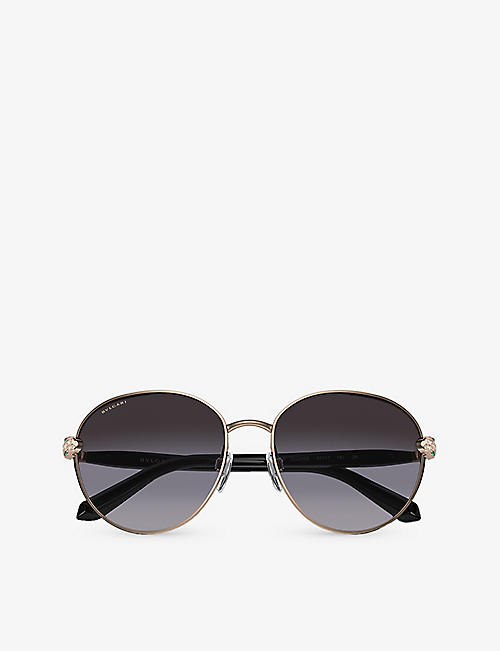 BVLGARI: Bv6087 round-frame sunglasses