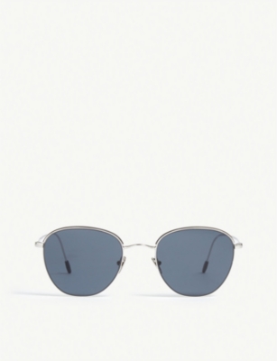 Shop Giorgio Armani Men's Silver Ar6048 Square-frame Sunglasses