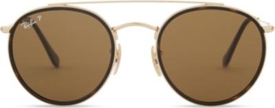 Ray Ban Ray-ban Womens Gold Rb3647n Polarised Round-frame Sunglasses
