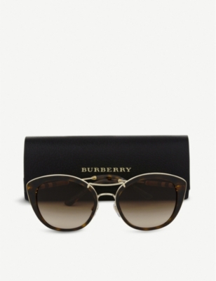 Shop Burberry Women's Dark Havana Be4251 Round Havana Sunglasses