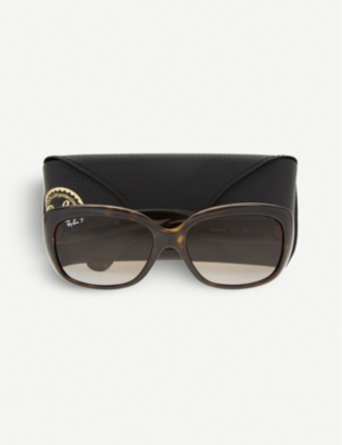 Ray Ban Ray-ban Womens Light Havana Jackie Ohh Rb4101 Rectangle-frame Polarised Sunglasses In Light Havana