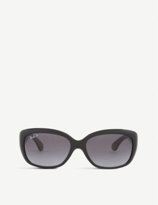 Ray Ban Rb4101 Jackie Rectangle-frame Sunglasses In Black