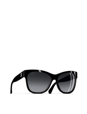 CHANEL WOMENS BLACK SQUARE SUNGLASSES