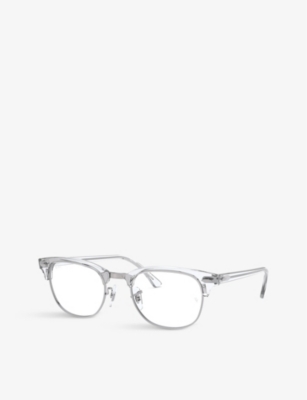 Shop Ray Ban Ray-ban Women's None/clear Clubmaster Square Glasses