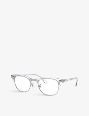 Ray Ban Ray-ban Womens Clear Clubmaster Square Glasses In None/clear