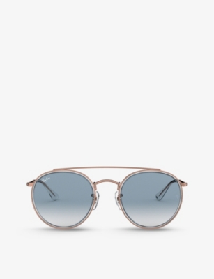 Ray Ban Rb3647n Phantos-frame Metal Sunglasses In Transparent