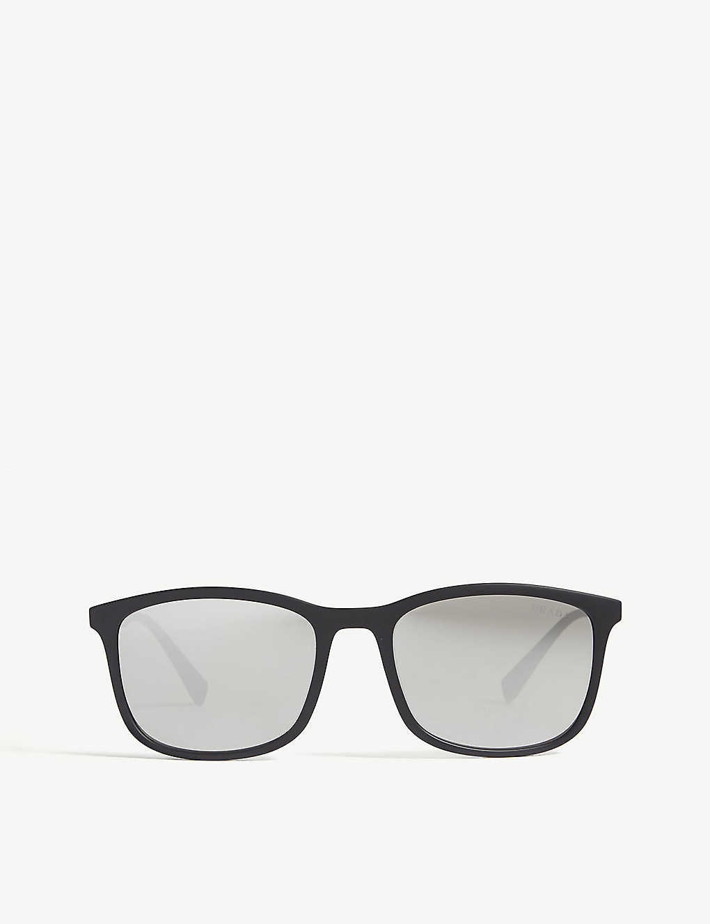 Prada Linea Rossa Square Frame Sunglasses In Black