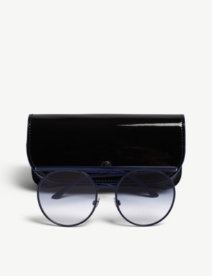 Giorgio Armani Ar6069 Round-frame Sunglasses In Blue