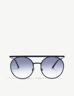 Giorgio Armani Ar6069 Round-frame Sunglasses In Blue