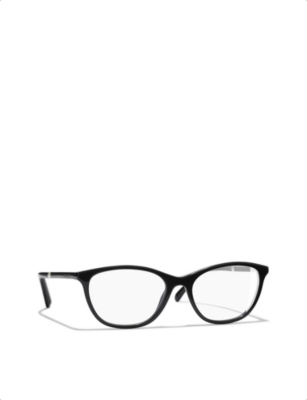 CHANEL CHANEL WOMEN'S BLACK RECTANGLE EYEGLASSES