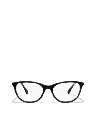 CHANEL CHANEL WOMEN'S BLACK RECTANGLE EYEGLASSES