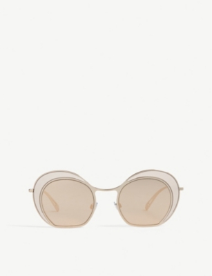 Giorgio Armani Ar6073 Round Sunglasses In Brown