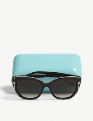 Tiffany & Co Womens Black Tf4148 Cat-eye-frame Sunglasses In Black