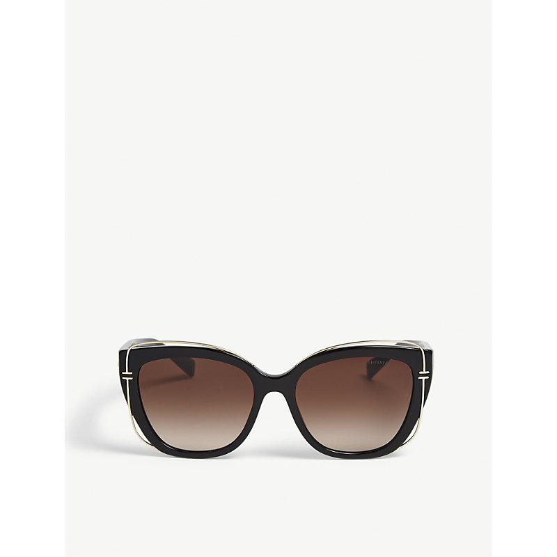 Tiffany & Co Unisex Black Tf4148 Cat-eye-frame Sunglasses