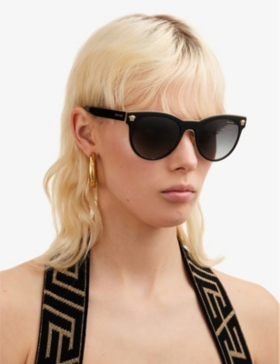 Versace Ve2198 Phantos-frame Metal Polarised Sunglasses In Black
