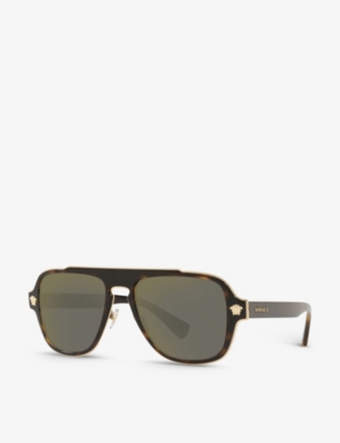 VERSACE: VE2199 square-frame metal sunglasses
