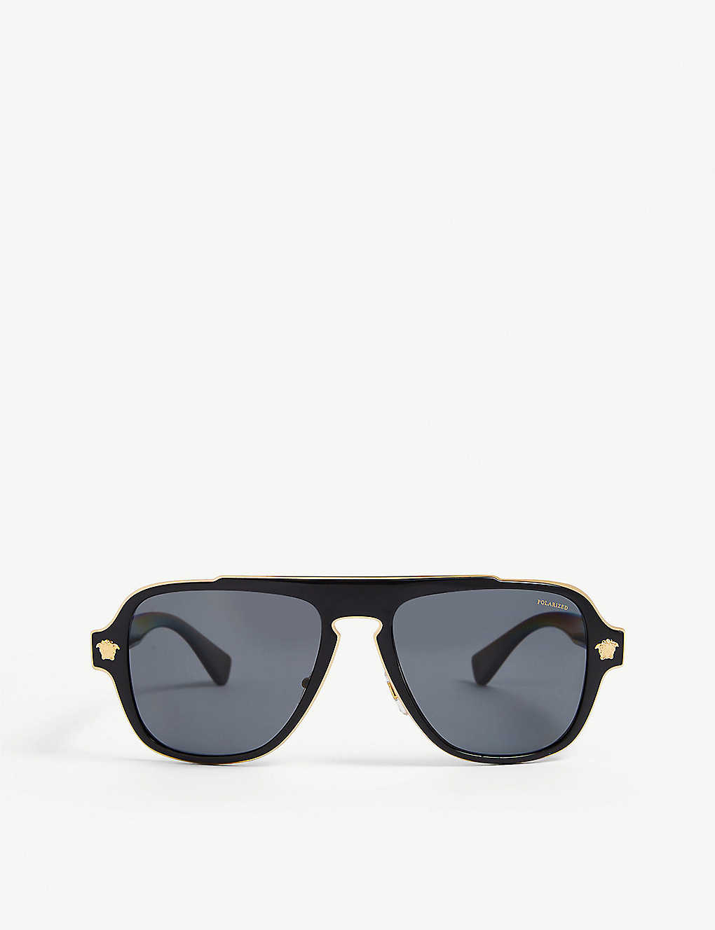 Versace Ve2199 Square-framed Metal Sunglasses In Black